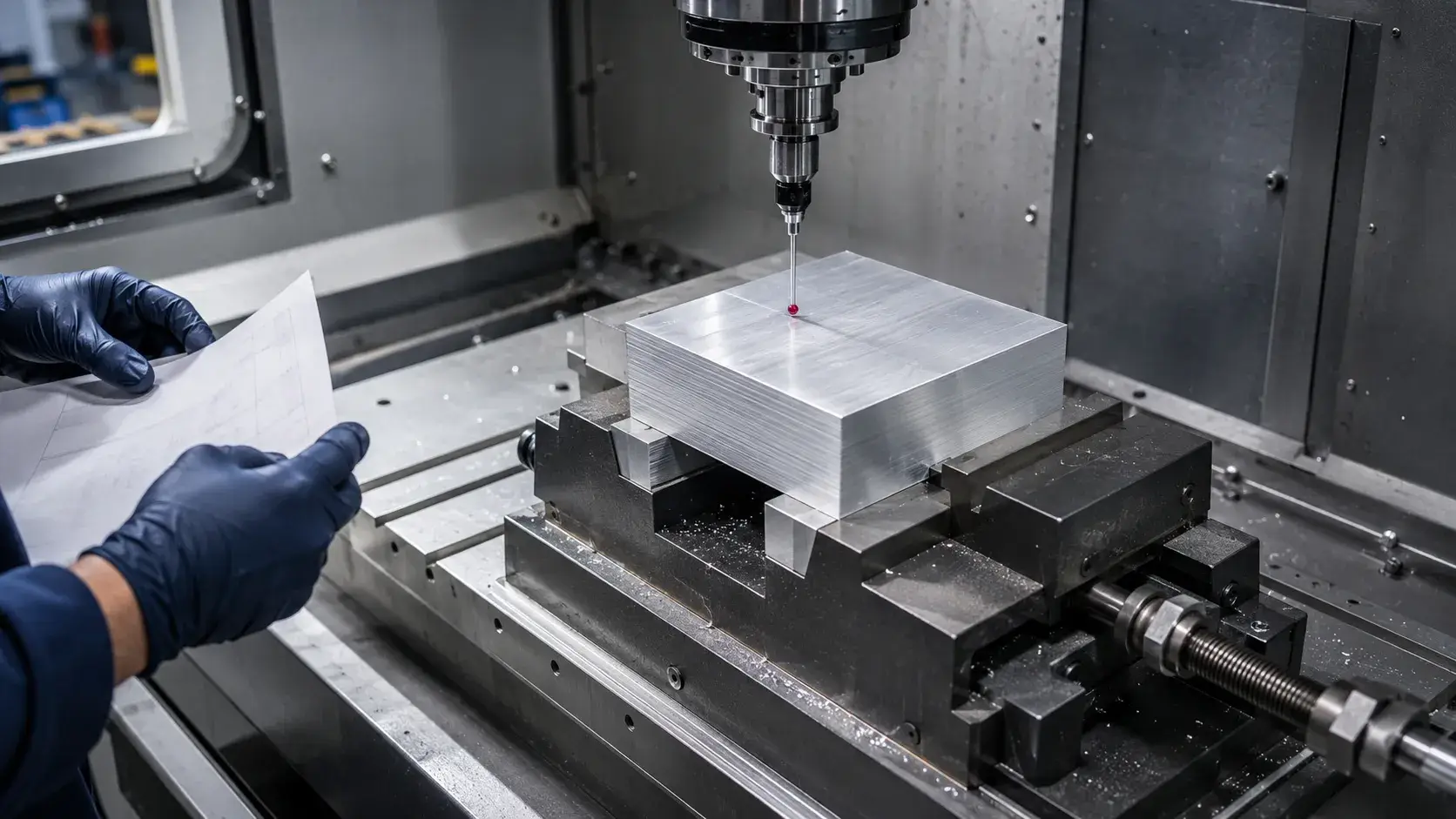 CNC milling a precision aluminum prototype