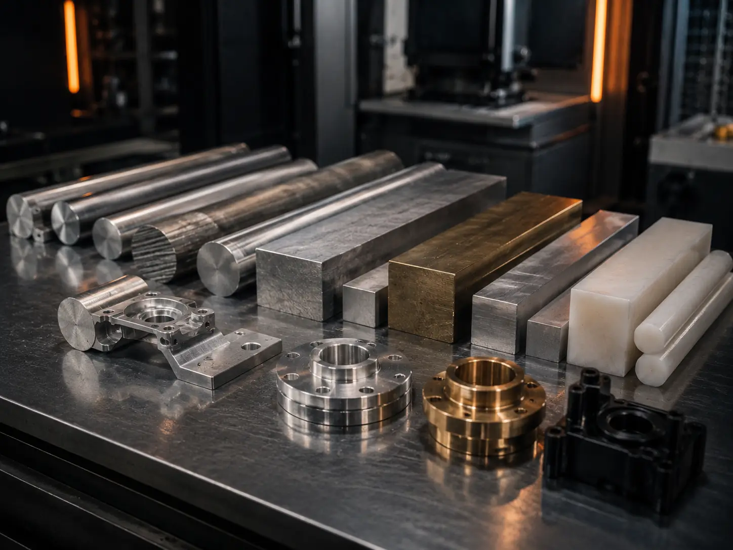 Metal and engineering plastic materials used for CNC machining